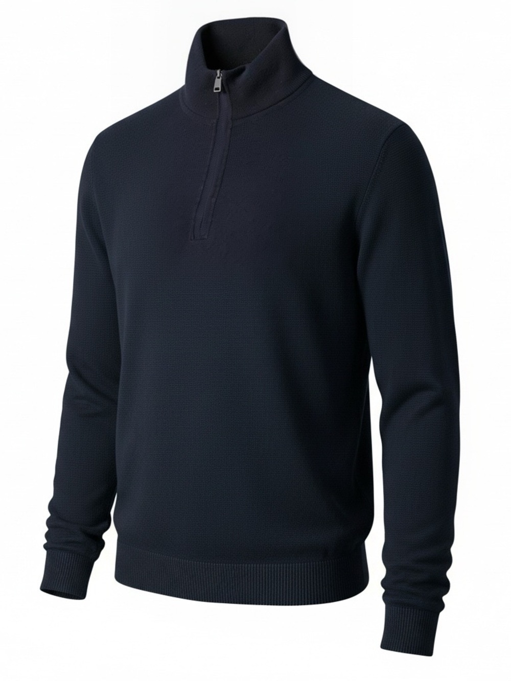 Banana Republic Mens Large Navy Blue Pima Cotton Cashmere Quarter Zip Sweater